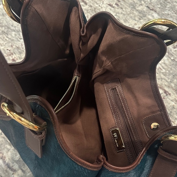 GiGi New York Teal and Brown Shoulder Bag - Picture 3 of 6